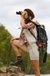 girl with a backpack