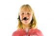 Young girl with a headset