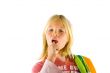 Little girl brushes her teeth