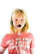 Young girl with a headset
