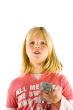 Young girl watching TV