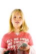 Young girl watching TV