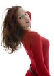 Beautiful woman in red sweater