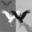  black and white contours of birds