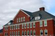 imposing brick building