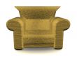 Soft armchair on a white background. 3D image.