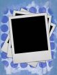three blank photo frames