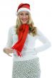 Beautiful woman with red scarf