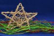 Gold Christmas Star / with copy space / holiday background