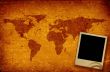 world map and photo frame