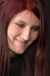 smiling red-haired woman