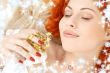 dreaming redhead with white christmas bells