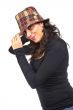 Happy casual woman with hat