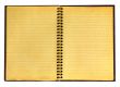 yellowed open notebook