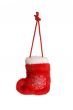 Red christmas sock with snowflake isolated on white