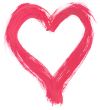 pink handpainted heart