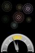 new year clock w-fireworks