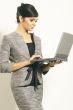 Brunet Business woman with laptop