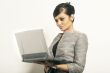 Brunet Business woman with laptop
