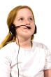 little girl with headset