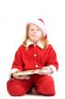 little santa with a gift