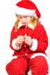 little santa busy with tape