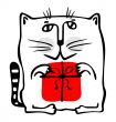 cat and present