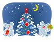 two mice and fur-tree