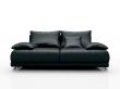 Black leather sofa isolated on white background