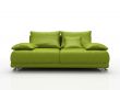 Green leather sofa isolated on white background