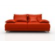 Red leather sofa isolated on white background