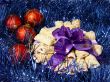 cookies with violet bow and red balls
