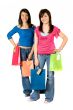 beautiful girls with shopping bags