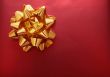 golden ribbon on gift