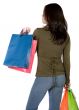 girl with shopping bags from behind
