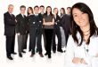 business team work - girl leading