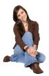beautiful girl portrait sitting on the floor