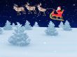 santa with sleigh on christmas eve