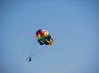 Man parasailing in the sky