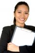 asian business woman holding a folder
