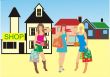 women with shopping bags