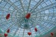Glass dome with red hearts ballons