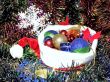 Christmas hat in garlands