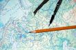 Map pencil and compasses