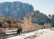 The boy on a donkey to Jordan, Petra city