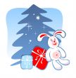 rabbit and gift boxes