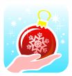 christmas ball in a hand