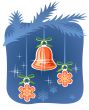 handbell and snowflakes