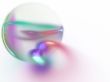3d Fractal Abstract Background - Sheer colors surrounding a translucent globe
