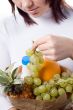 Girl with fruits